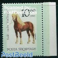 Albania 1992 Horses 1v, Green Cadre, Mint NH, Nature - Various - Horses - Errors, Misprints, Plate Flaws - Errori Sui Francobolli