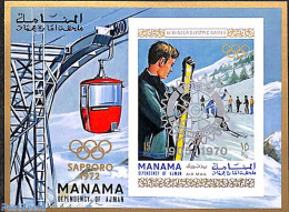 Manama 1971 65 Years Rotary S/s, Imperforated, Mint NH, Sport - Transport - Various - Olympic Winter Games - Skiing - .. - Ski