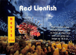 Nevis 2019 Red Lionfish S/s, Mint NH, Nature - Fish - Peces