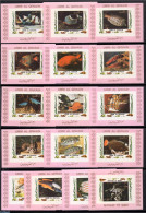 Umm Al-Quwain 1972 Tropical Fish 16 S/s Pink, Imperforated, Mint NH, Nature - Fish - Shells & Crustaceans - Peces