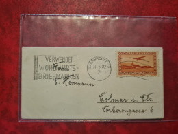 LETTRE  SAARBRUCKEN FLAMME VERWENDET BRIEFMARKEN SAARGEBIET POUR COLMAR 1932 - Sonstige & Ohne Zuordnung