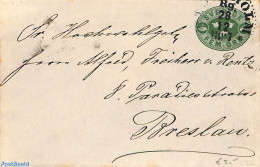 Sweden 1897 Envelope 5ö From STOCKHOLM To Breslau, Used Postal Stationary - Brieven En Documenten