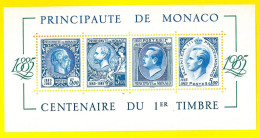 MONACO 1985 Centenario Del Primo Francobollo Di Monaco - SHEET - Ongebruikt