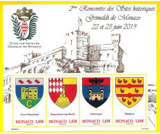MONACO 2019 Historical Sites Of Hte Grimaldis Of Monaco New Sheet - Unused Stamps