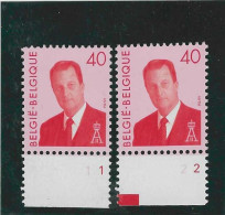 OBP 2560 - 40fr. Albert II - Plaatnummers 1 En 2 Postfris MNH - 1993-2013 Koning Albert II (MVTM)