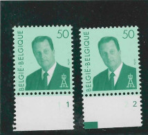 OBP 2551 - 50fr. Albert II - Plaatnummers 1 En 2 Postfris MNH - 1993-2013 King Albert II (MVTM)