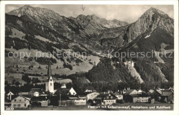 71838658 Fischen Allgaeu Ortsansicht Mit Kirche Entschenkopf Nebelhorn Rubihorn  - Fischen