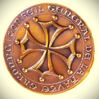 Médaille 1977 Haute-Garonne Occitanie Croix De Malte Toulouse Monuments 76 Mm - Otros & Sin Clasificación