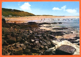 50 CARTERET Contre Jour Dans Les Rochers à Heure Du Bain Carte Vierge TBE - Carteret