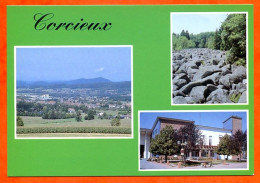 88 CORCIEUX Multivues Vue Depuis Le Chenel , Champ Des Roches , Hotel De Ville Carte Vierge TBE - Corcieux