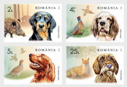 Romania 2024 - 100 Years Of The General Association Of Hunters And Anglers - Hunting Dogs A Set Of 4 Postage Stamps - Nuovi