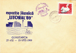 CONSTANTA PHILATELIC EXHIBITION, BIRDS, SPECIAL COVER, 1969, ROMANIA - Cartas & Documentos