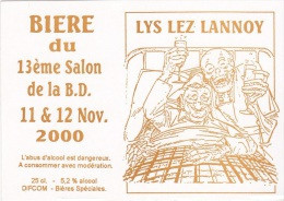 Etiquette Bière BOUCQ François Festival BD Lys Lez Lannoy 2000 - Tischkunst