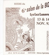 Etiquette Bière PLEYERS Jean Festival BD Lys Lez Lannoy 1993 (Jhen) - Dishes