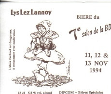 Etiquette Bière LERECULEY  Jérôme Festival BD Lys Lez Lannoy 1994 (Wollodrïn - Tischkunst