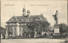 71819940 Saarbruecken Kreishaus Mit Bismarckdenkmal Statue Saarbruecken - Saarbruecken