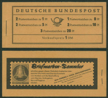 Bund 1960 Heuss/Ziffer WZ Y, Type II Markenheftchen MH 4 Y II RLV II Postfrisch - Altri & Non Classificati