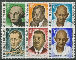 Togo 1969 Politiker Washington Ebert Gandhi 756/61 A Postfrisch - Togo (1960-...)