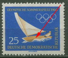 DDR 1960 Olympische Spiele 1960 Rom Mit Plattenfehler 749 F 21 Postfrisch - Variétés Et Curiosités