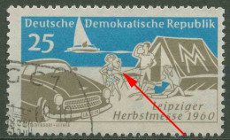DDR 1960 Leipziger Herbstmesse Mit Plattenfehler 782 F 25 Mit Sonderstempel - Variétés Et Curiosités