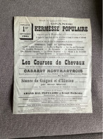 PROGRAMME Grande KERMESSE POPULAIRE *Courses De Chevaux *Cabaret *Guignol *Bal  VILLE De LIANCOURT  Septembre 1935 - Programmi