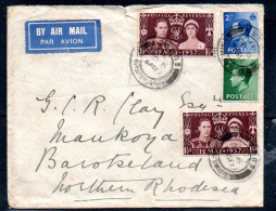 GREAT BRITAIN -1937 -  AIRMAIL COVER TO NORTHERN RHODESIA  WITH BACKSTAMPS - Brieven En Documenten