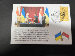 3-6-2024 (12) Ukraine President Zelensky Visit To Shangri-la Dialogue In Singapore (OZ Stamp) - Militaria