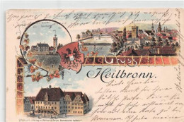 39099841 - Heilbronn, Lithographie. Rathaus Gelaufen. Marke Entfernt Kleiner Knick Unten Rechts, Leichte Stempelspuren, - Heilbronn