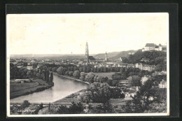 AK Landshut, Panorama Mit Isar  - Landshut