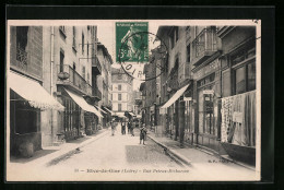 CPA Rive-de-Gier, Rue Petrus-Richarme, Vue De La Rue  - Rive De Gier