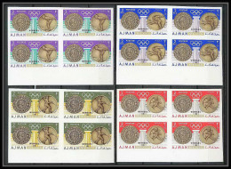 095c - Ajman - MNH ** N° 341 / 344 B Jeux Olympiques (summer Olympic Games Gold) Mexico 68 Non Dentelé (Imperf) - Zomer 1968: Mexico-City