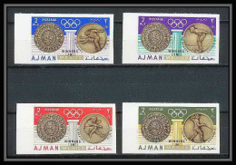 095A - Ajman - MNH ** N° 341 / 344 B Jeux Olympiques (summer Olympic Games Gold) Mexico 68 Non Dentelé (Imperf) - Ajman