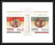 145 - Manama MNH ** Mi Bloc 19 Overprint Winners Name Jeux Olympiques Olympic Games Mexico 68 Wenden Australia Fencing - Manama