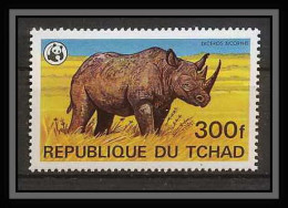 307c Tchad ** MNH N° 854 (yvert N° 364 ) Rhinoceros (diceros Bicornis) Bloc 4 Cote 40 Euros Wwf - Tchad (1960-...)