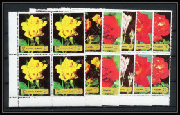 379b - Fujeira MNH ** Mi N° 1251 / 1256 A Fleurs (fleur Flower Flowers) Roses Rosen Bloc 4 - Rosas