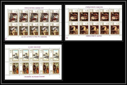477 - Ajman MNH ** N° 271 / 276 A Tableau (tableaux Painting) Hunting Chiens (chien Dog Dogs) Chasse Feuilles (sheets)  - Ajman