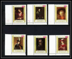 460d Yemen Kingdom MNH ** N° 710 / 715 A Tableau (tableaux Painting) Rembrandt (Nederland) Coin De Feuille - Yémen