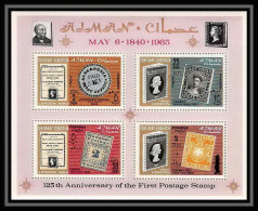 539 Ajman MNH ** Bloc N° B 9 A Overprint New Currency Postage Stamp Exhibition London 1965 (londres) - Adschman