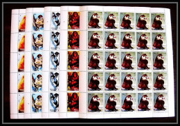 655c Sharjah - MNH ** Mi N° 1012 / 1016 A Singes Singe Monkey Monkeys Apes Mandrill Chimpanzee Feuilles (sheets)  - Affen