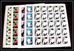 651b Sharjah - MNH ** Mi N° 1030/1034 B Chats (chat Cat Cats) Non Dentelé (Imperf) Feuilles (sheets) - Domestic Cats