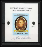 618b - Liberia - 1982 Bloc Non Dentelé Imperf ** MNH Georges Washington Signé Taylor - George Washington