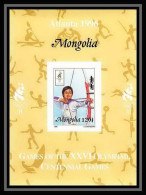 908 Mongolie Mongolia MNH ** Deluxe Bloc Non Dentelé Imperf Jeux Olympiques Olympic Atlanta 96 Tir à L'arc Archery - Mongolia