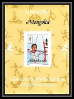 908 Mongolie Mongolia MNH ** Deluxe Bloc Non Dentelé Imperf Jeux Olympiques Olympic Atlanta 96 Tir à L'arc Archery - Tiro Con L'Arco