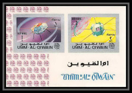 743 Umm Al Qiwain MNH ** Mi Bloc N° 5 B Espace (space) Satellites Probes Alouette Vanguard Non Dentelé (Imperf) - Asien