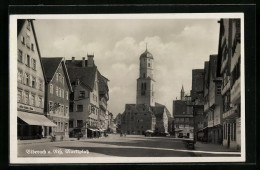 AK Biberach Am Riss, Marktplatz Mit Geschäften Und Blick Auf Die Kirche  - Biberach