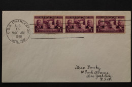 USA, MiNr. 452, Dreierstreifen, FDC - Other & Unclassified