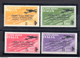 1. Volo Roma - Buenos Aires Posta Aerea N. 56/59 MNH - Ungebraucht