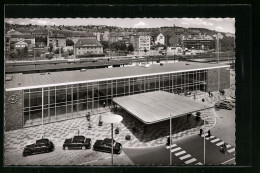 AK Pforzheim, Bahnhof Mit Vordach Und Blick Auf Die Stadt Aus Der Vogelschau  - Pforzheim