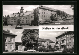 AK Velten I. D. Mark, Bahnhof, Rathaus, Poststrasse, Wohnsiedlung  - Velten