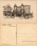 Postcard Warschau Warszawa Barbaken - Künstlerkarte 1952 - Pologne